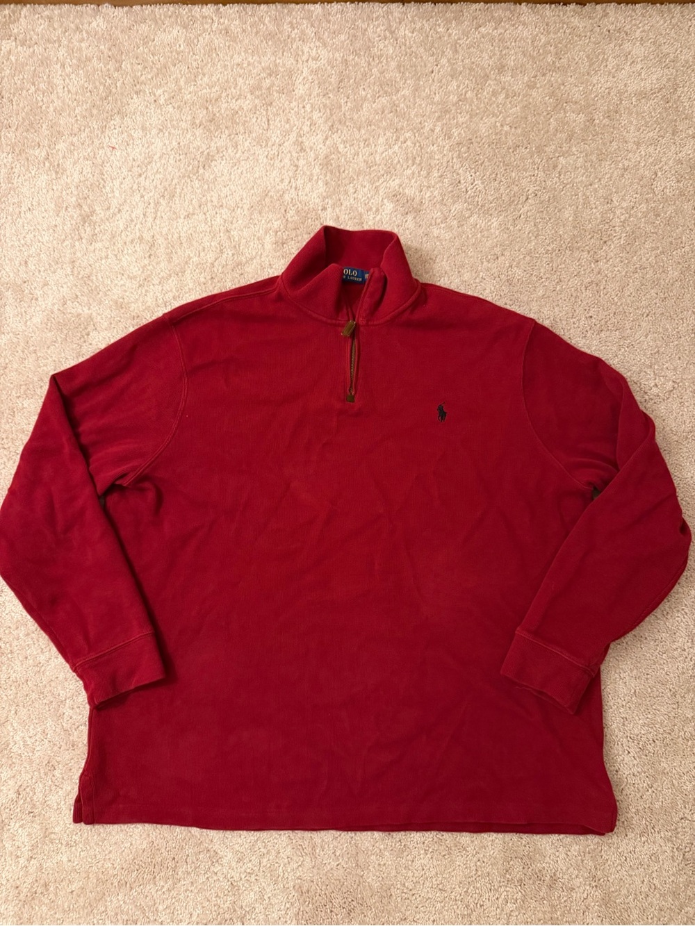 Polo by Ralph Lauren Red Quarter-Zip Pullover Sweatshirt